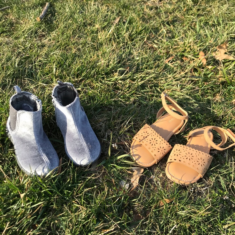 Carter’s Blue Suede Boots &Gymboree Sandals Size 8